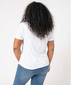 tee-shirt femme grande taille avec col v blancD400401_3