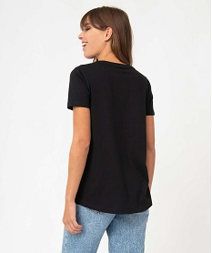 tee-shirt a manches courtes et col rond femme noir t-shirts manches courtesD400901_3