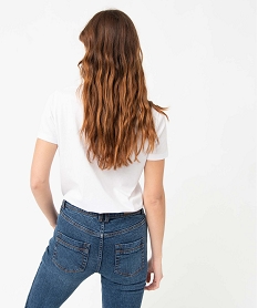 tee-shirt a manches courtes et col rond femme blanc standard t-shirts manches courtesD401001_3