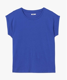 tee-shirt femme a manches courtes avec revers bleu t-shirts manches courtesD401401_4