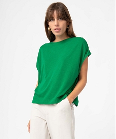 GEMO Tee-shirt femme loose et pailleté Vert