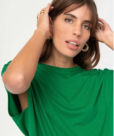 tee-shirt femme loose et paillete vert t-shirts manches courtesD402401_2