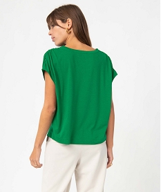 tee-shirt femme loose et paillete vert t-shirts manches courtesD402401_3