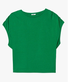 tee-shirt femme loose et paillete vert t-shirts manches courtesD402401_4