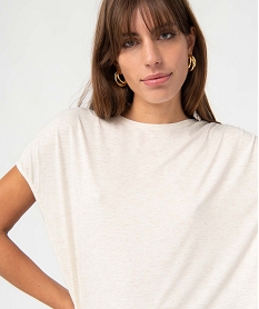 tee-shirt femme loose et paillete beige t-shirts manches courtesD402501_2