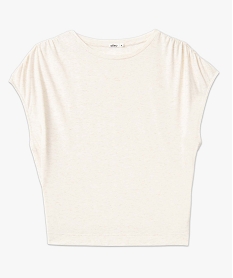tee-shirt femme loose et paillete beige t-shirts manches courtesD402501_4