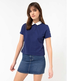 GEMO Polo femme à manches courtes avec col contrastant - Camps United bleu standard