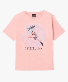 tee-shirt femme avec motif manga - naruto rose t-shirts manches courtesD403601_4