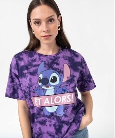 tee-shirt femme a manches courtes avec motif stitch - disney violet t-shirts manches courtesD404401_2