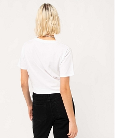 tee-shirt femme a manches courtes avec motif - rolling stones blanc t-shirts manches courtesD404601_3