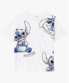 tee-shirt femme avec motifs stitch - disney blanc t-shirts manches courtesD404901_4