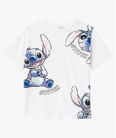 tee-shirt femme avec motifs stitch - disney blanc t-shirts manches courtesD404901_4