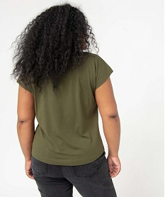 tee-shirt femme grande taille loose a manches courtes et motif vertD405601_3