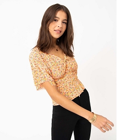 CHEMISE RAYE BLEU HOMEWEAR IMPRIME ORANGE:40289542094-Polyester////