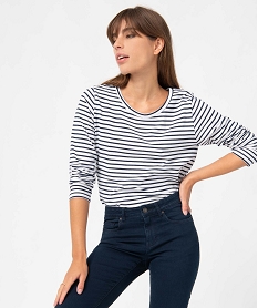 GEMO Tee-shirt rayé à manches longues femme Imprimé