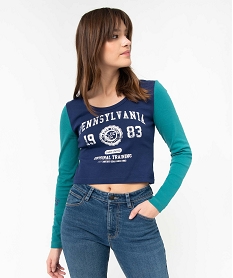 tee-shirt femme bicolore - camps united bleuD411201_2