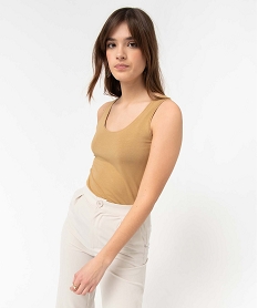 GEMO Débardeur femme uni col rond Beige