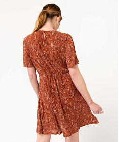 robe femme en maille plissee avec col en v imprimeD415601_3
