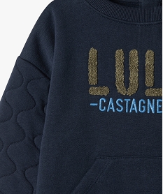 sweat bebe garcon en molleton - lulucastagnette bleuD418001_2