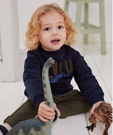 sweat bebe garcon en molleton - lulucastagnette bleu sweatsD418001_4