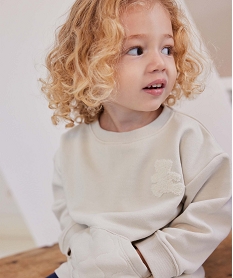 sweat bebe garcon en molleton - lulucastagnette beige sweatsD418101_4