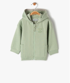 sweat zippe molletonne a capuche bebe garcon vert sweatsD418901_1