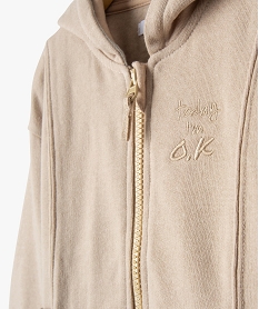 sweat zippe molletonne a capuche bebe garcon beige sweatsD419101_2