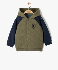 sweat bebe garcon bicolore a capuche - lulucastagnette vertD419201_4