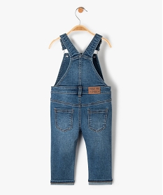 salopette bebe garcon en denim stretch bleuD419501_4