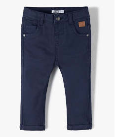 pantalon slim en toile extensible bebe garcon bleu pantalonsD419601_4