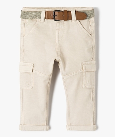 pantalon bebe garcon cargo avec ceinture chinee - lulucastagnette beigeD420101_1