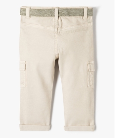 pantalon bebe garcon cargo avec ceinture chinee - lulucastagnette beigeD420101_4
