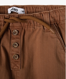 pantalon bebe garcon en denim colore brunD420201_2