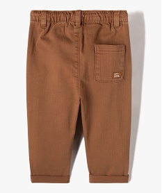 pantalon bebe garcon en denim colore brunD420201_3