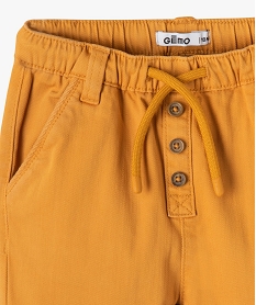 pantalon bebe garcon en denim colore orangeD420301_2