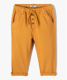 pantalon bebe garcon en denim colore orangeD420301_4