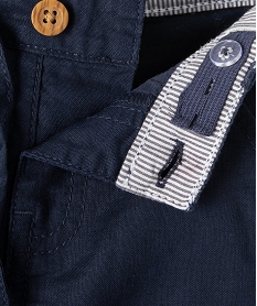 pantalon bebe garcon en lin avec ceinture bicolore bleuD420401_2