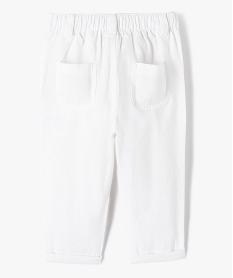 pantalon bebe garcon elegant en lin blanc pantalonsD420501_3