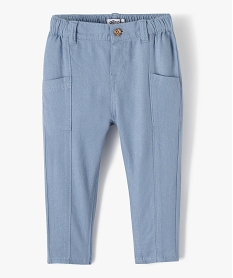 GEMO Pantalon bébé garçon élégant en lin bleu standard