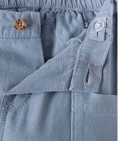 pantalon bebe garcon elegant en lin bleu pantalonsD420601_2