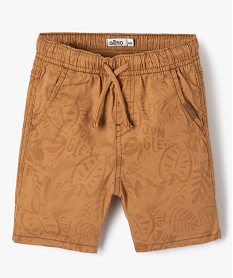 bermuda en toile a taille elastiquee bebe garcon brun shortsD420901_1