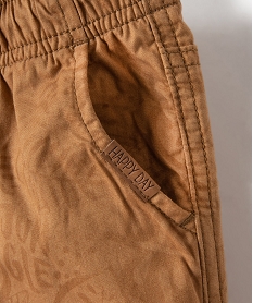 bermuda en toile a taille elastiquee bebe garcon brun shortsD420901_2