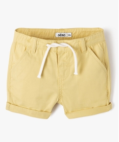 GEMO Bermuda bébé garçon en toile de coton jaune standard