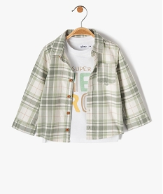 MARO BLEU CHEMISE VERT CLAIR:40308510062-Coton////
