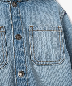 chemise en jean bebe garcon a capuche et fermeture pressionnee bleuD421601_2