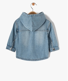 chemise en jean bebe garcon a capuche et fermeture pressionnee bleu chemisesD421601_3