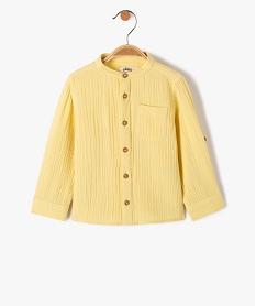 chemise a manches longues en double gaze de coton bebe garcon jaune chemisesD421901_1