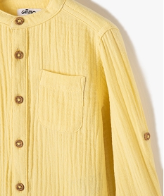 chemise a manches longues en double gaze de coton bebe garcon jaune chemisesD421901_2
