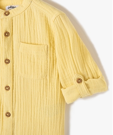 chemise a manches longues en double gaze de coton bebe garcon jaune chemisesD421901_3