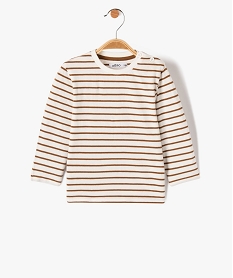 ensemble bebe garcon 2 pieces   salopette tee-shirt raye brunD422101_4